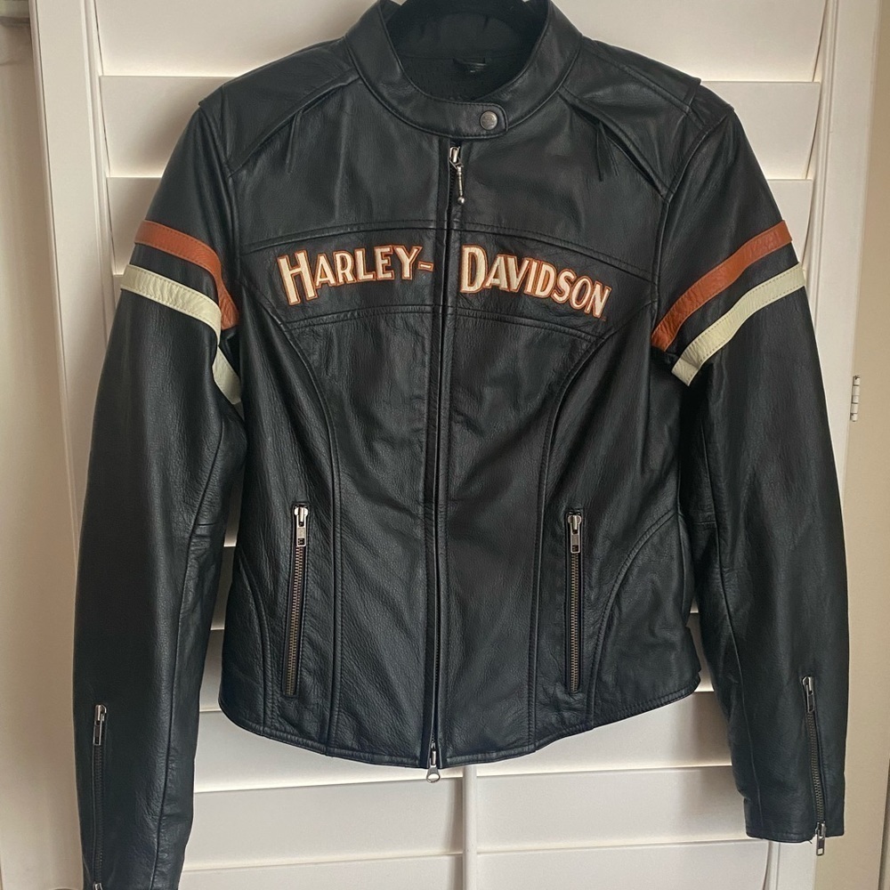 Authentic Harley Davidson Miss Enthusiast 3 in 1 Leather Jacket X Small EUC‌‌‌ - Picture 4 of 15